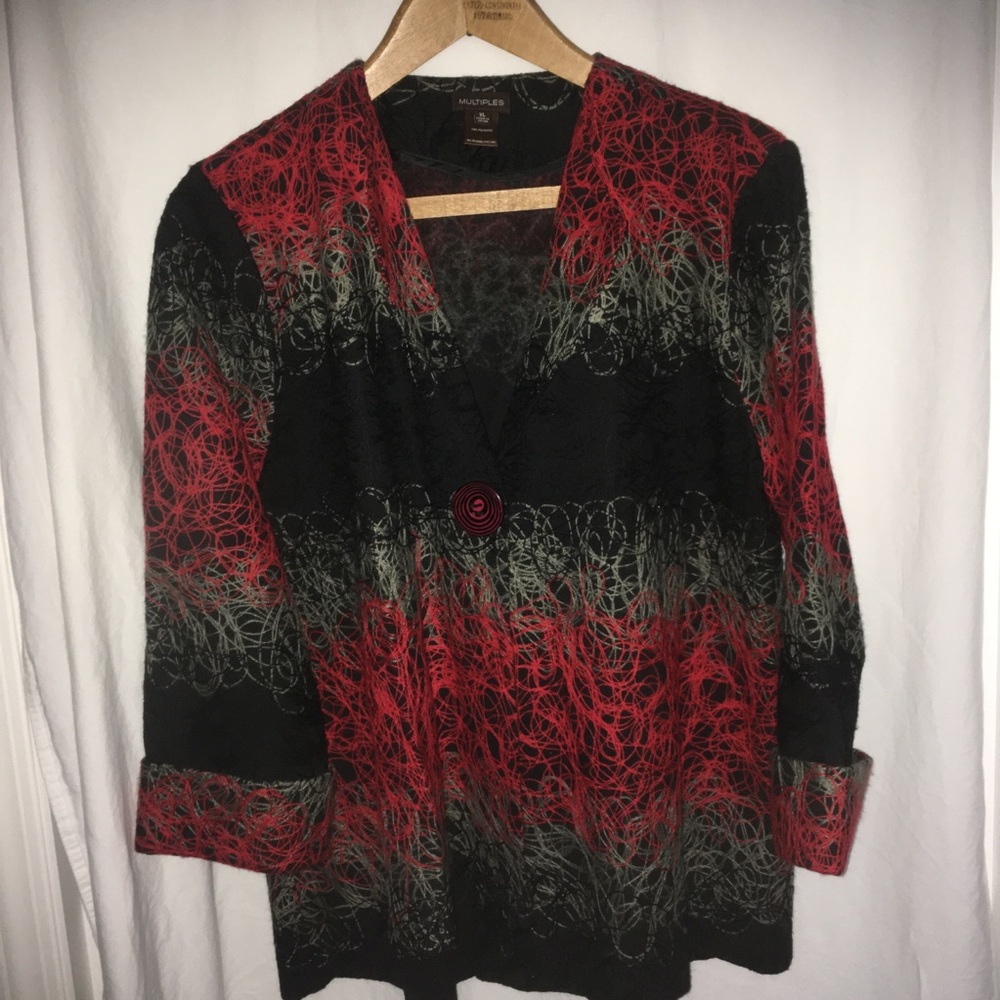 Blazer by Multiples. Red, Gray, and Black.